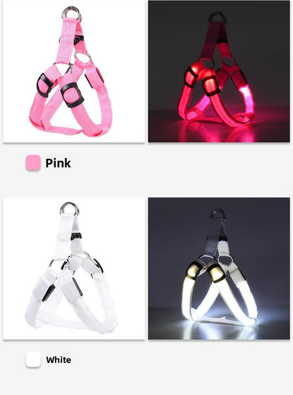 LED Illuminated Dog Harness with Adjustable Strap