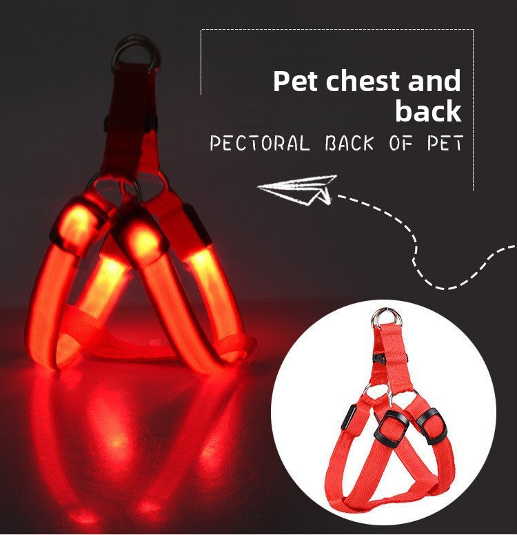 LED Illuminated Dog Harness with Adjustable Strap