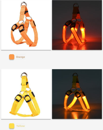 LED Illuminated Dog Harness with Adjustable Strap