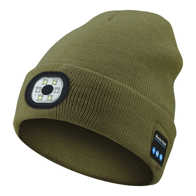 Led-illuminated knitted cap