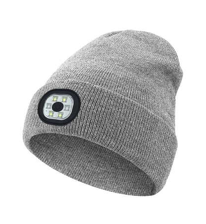 Led-illuminated knitted cap