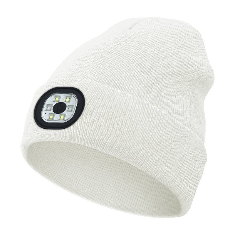 Led-illuminated knitted cap