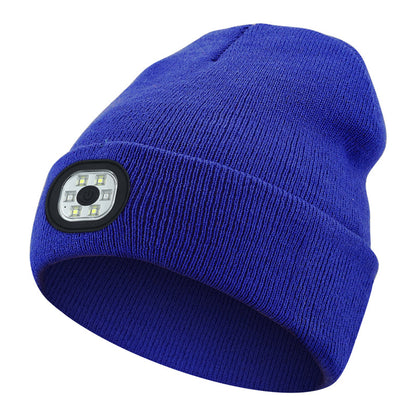 Led-illuminated knitted cap
