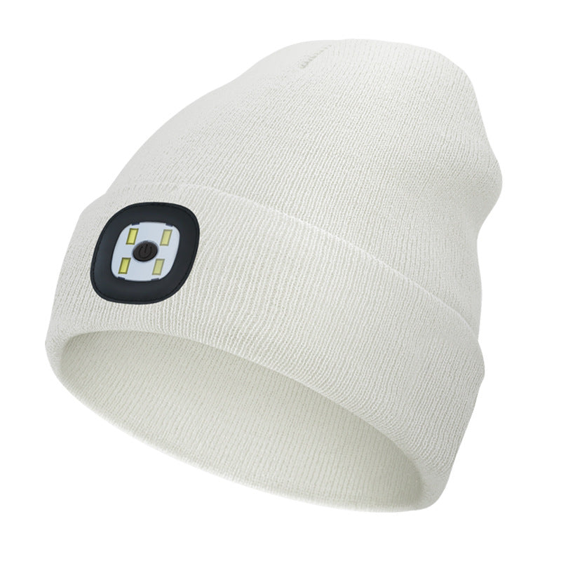 Led-illuminated knitted cap