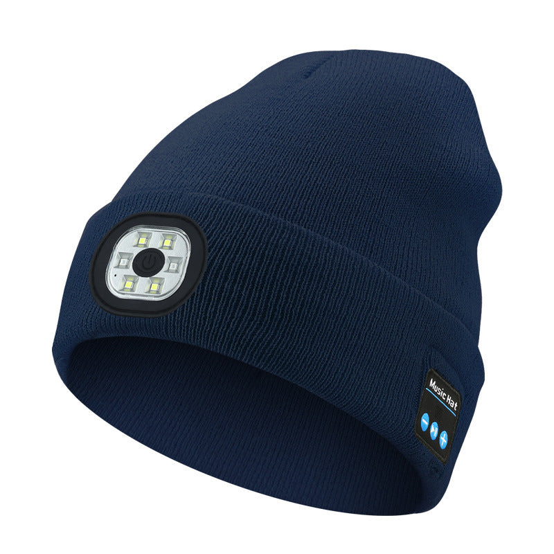 Led-illuminated knitted cap