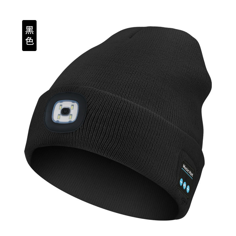 Led-illuminated knitted cap