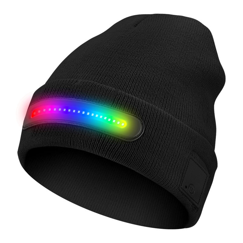 Led-illuminated knitted cap