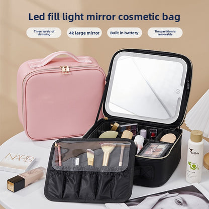 LED Illuminated Makeup Case with Mirror