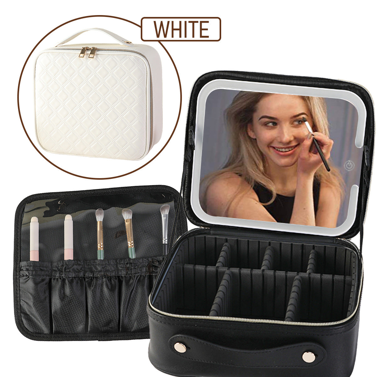 LED Illuminated Makeup Case with Mirror