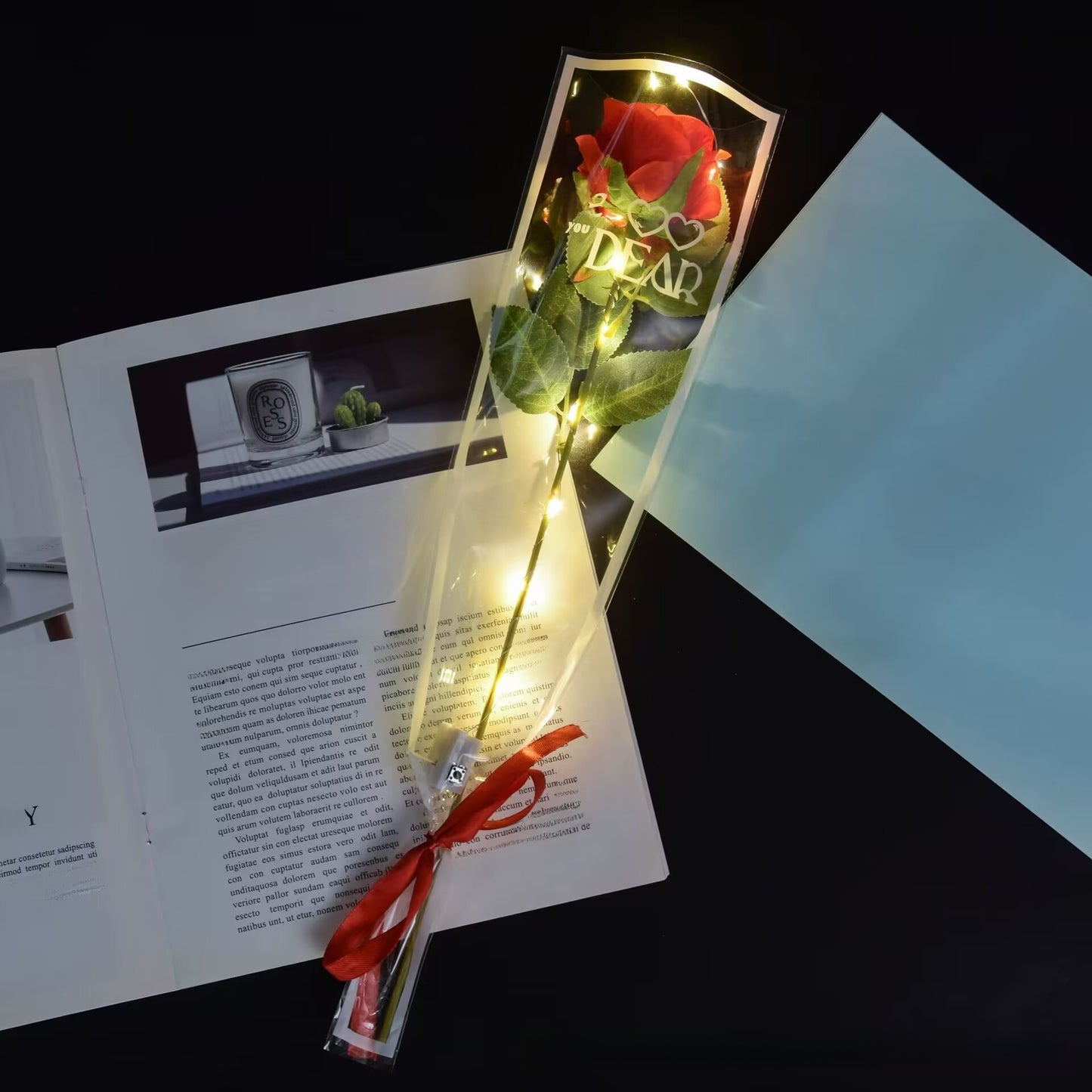 LED Illumination Artificial Rose Flowers