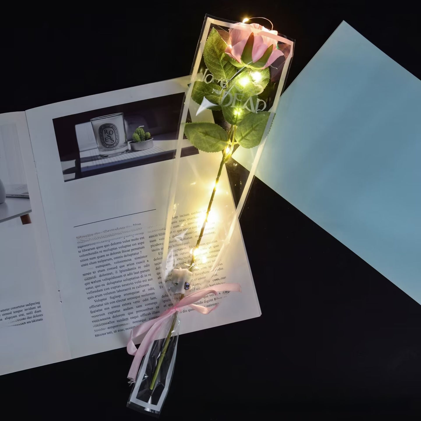 LED Illumination Artificial Rose Flowers