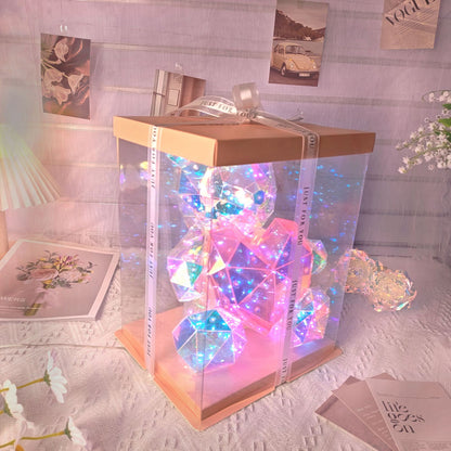 LED iridescent heart-shaped bear