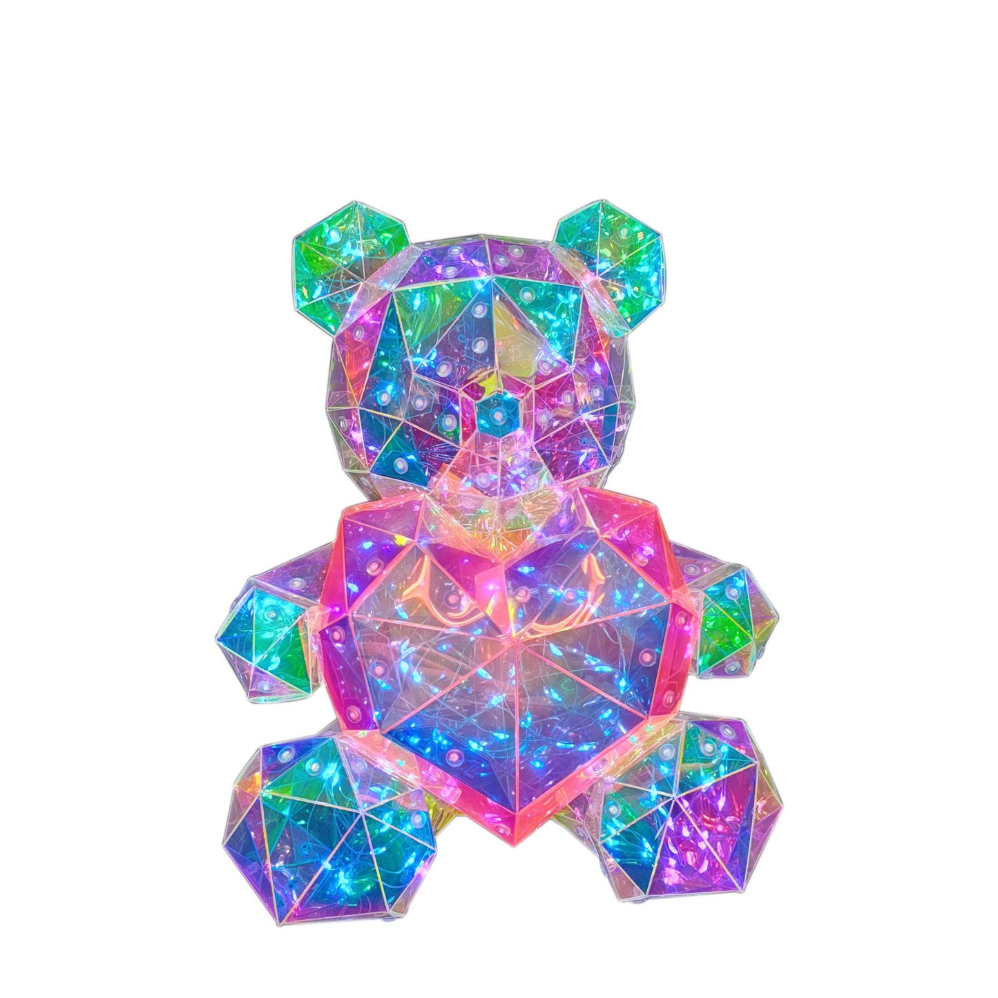 LED iridescent heart-shaped bear