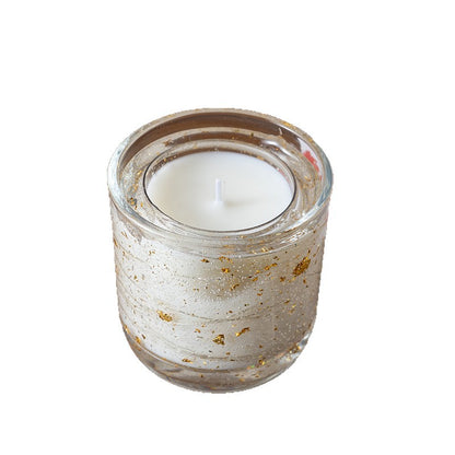 LED light foil gold sequin scented candle