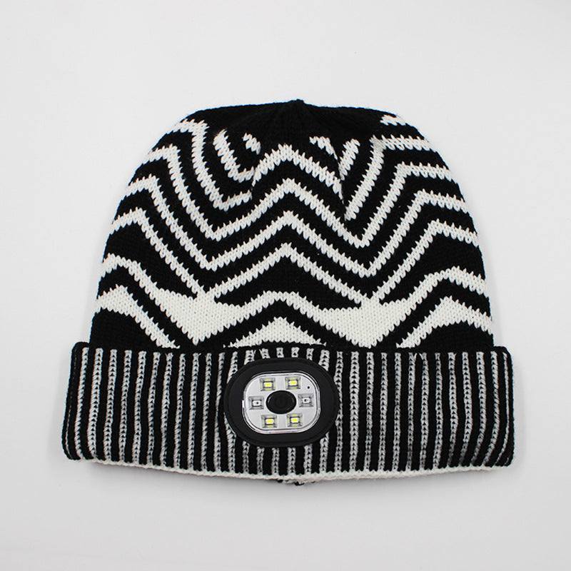 LED light knitted hat