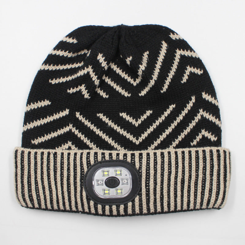 LED light knitted hat