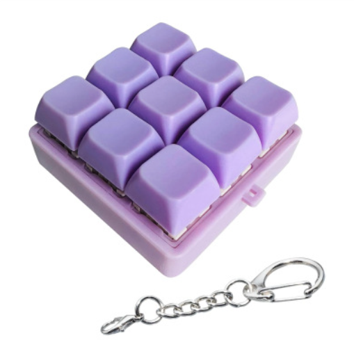 LED Light Sound Press Button Fidget Toy Keychain