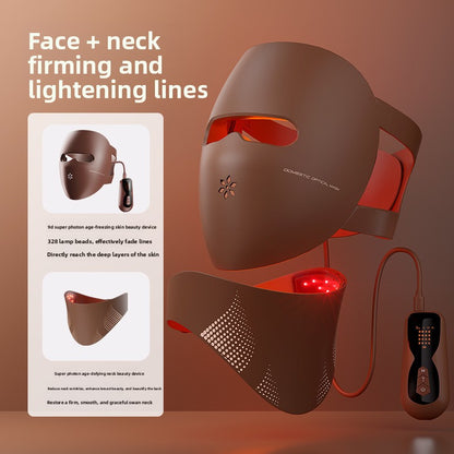 LED Light Therapy Face Mask with Neck Attachment