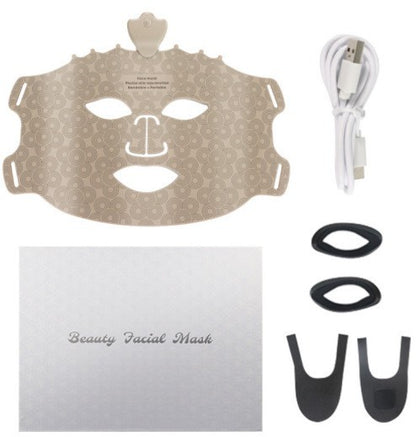 LED Light Therapy Facial Mask with Neck Attachment