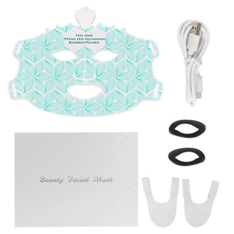 LED Light Therapy Facial Mask with Neck Attachment