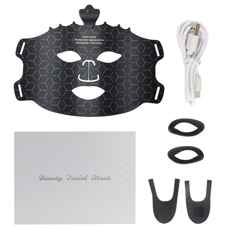 LED Light Therapy Facial Mask with Neck Attachment