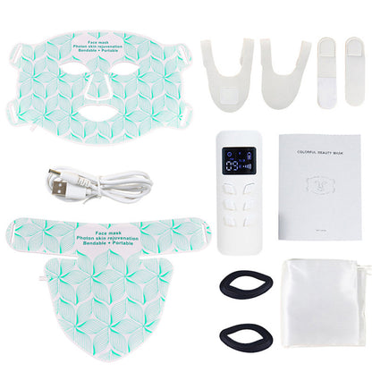 LED Light Therapy Facial Mask with Neck Attachment