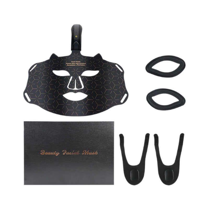 LED Light Therapy Facial Mask with Neck Attachment
