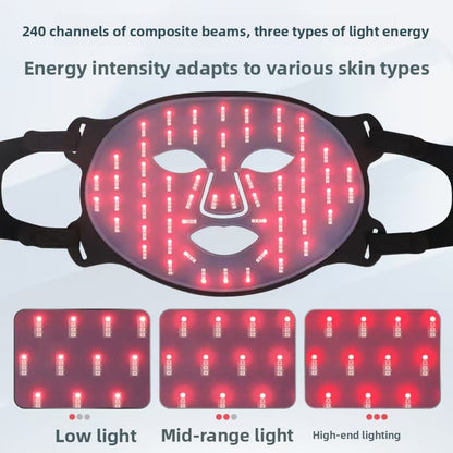 LED Light Therapy Facial Mask with Neck Attachment