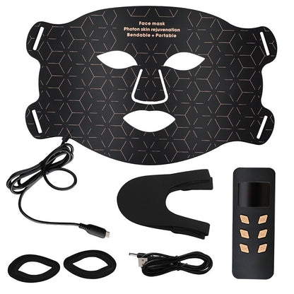 LED Light Therapy Facial Mask with Neck Attachment