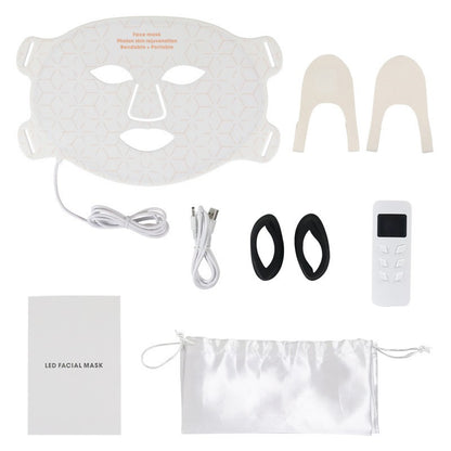 LED Light Therapy Facial Mask with Neck Attachment