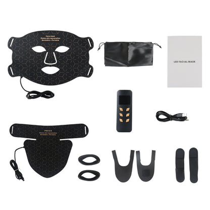 LED Light Therapy Facial Mask with Neck Attachment