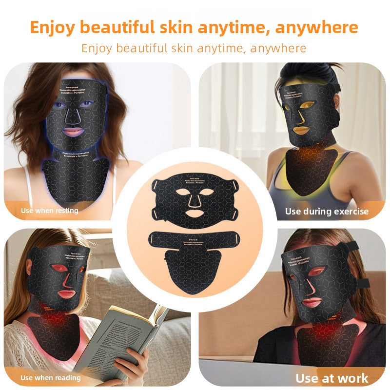 LED Light Therapy Mask with Neck Attachment