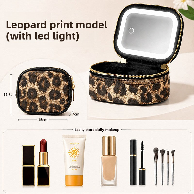 LED Light Travel Makeup Bag with Mirror