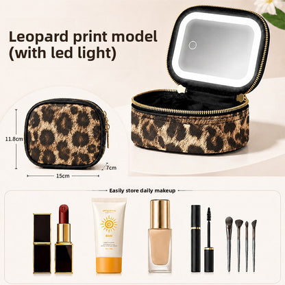 LED Light Travel Makeup Bag with Mirror
