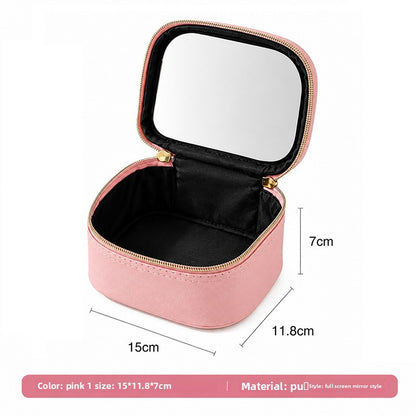 LED Light Travel Makeup Bag with Mirror