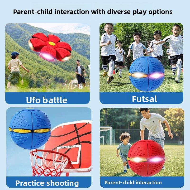 LED Light Up Bounce Ball Transformable Flying Disc