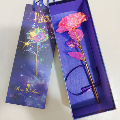 LED Light Up Gold Foil Rose Gift Set
