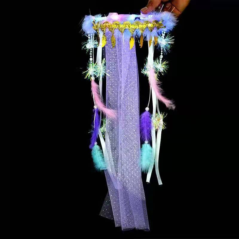 LED Light-Up Wedding Veil with Hair Clip for Women and Kids
