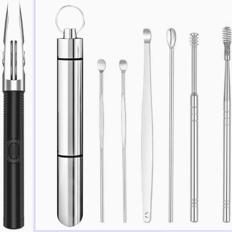 LED Lighted Ear Pick Cleaning Tool Set with Tweezers