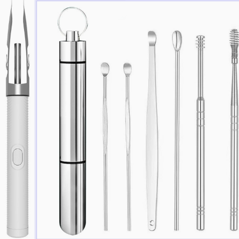 LED Lighted Ear Pick Cleaning Tool Set with Tweezers
