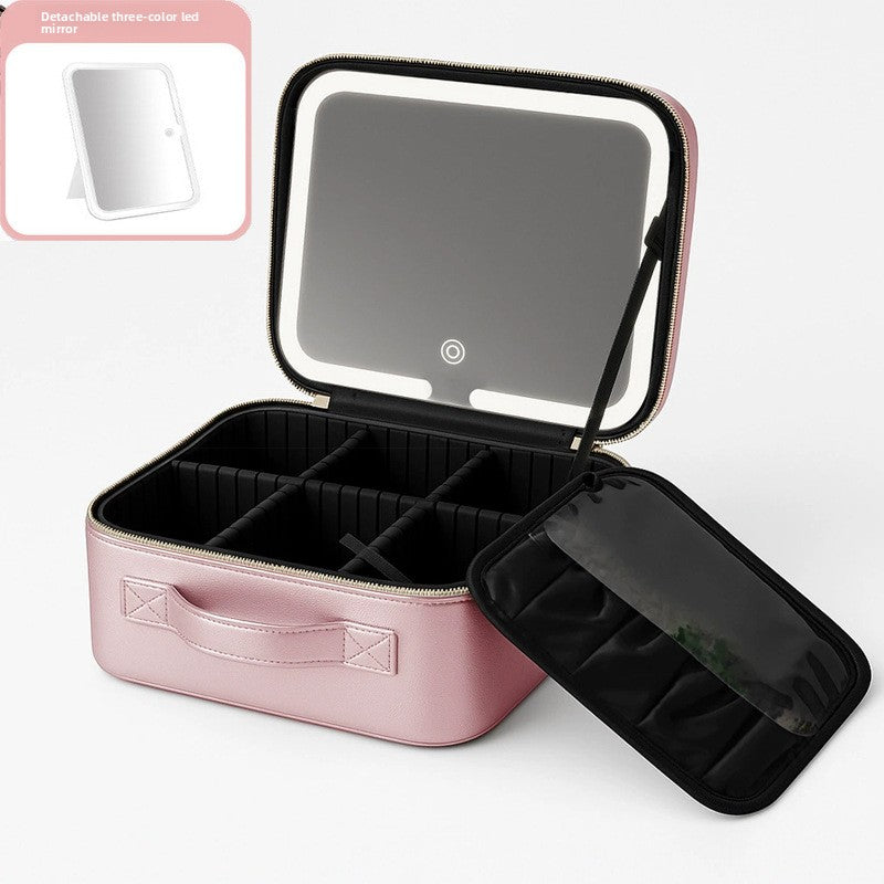 LED Lighted Makeup Cosmetic Bag with Mirror