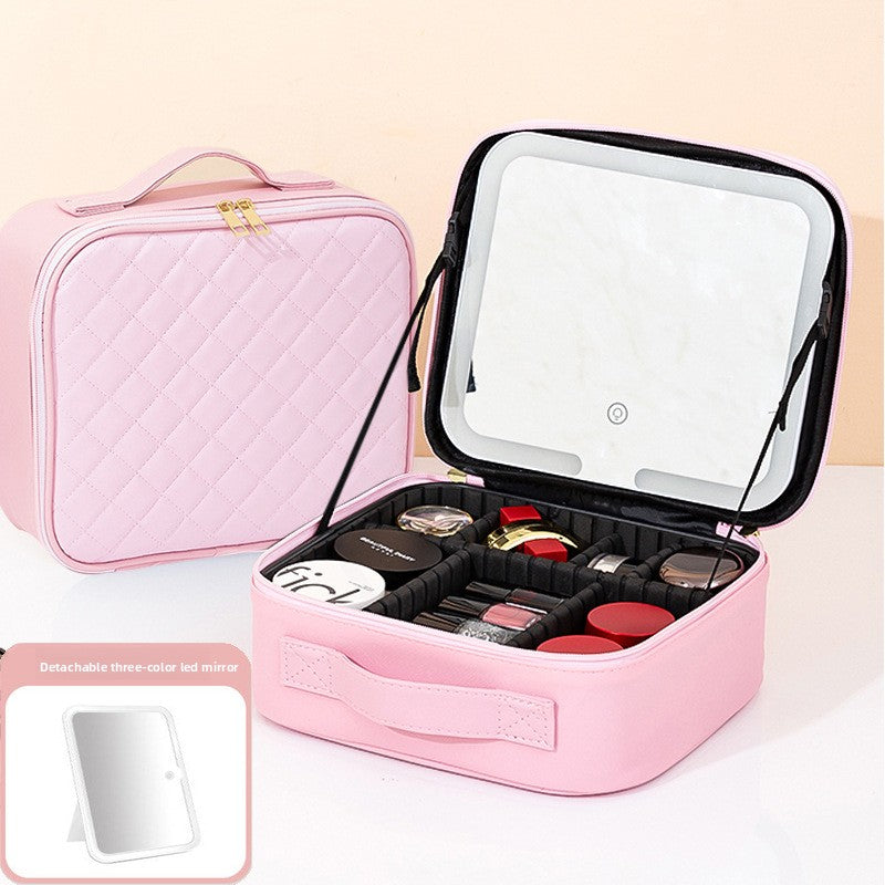 LED Lighted Makeup Cosmetic Bag with Mirror