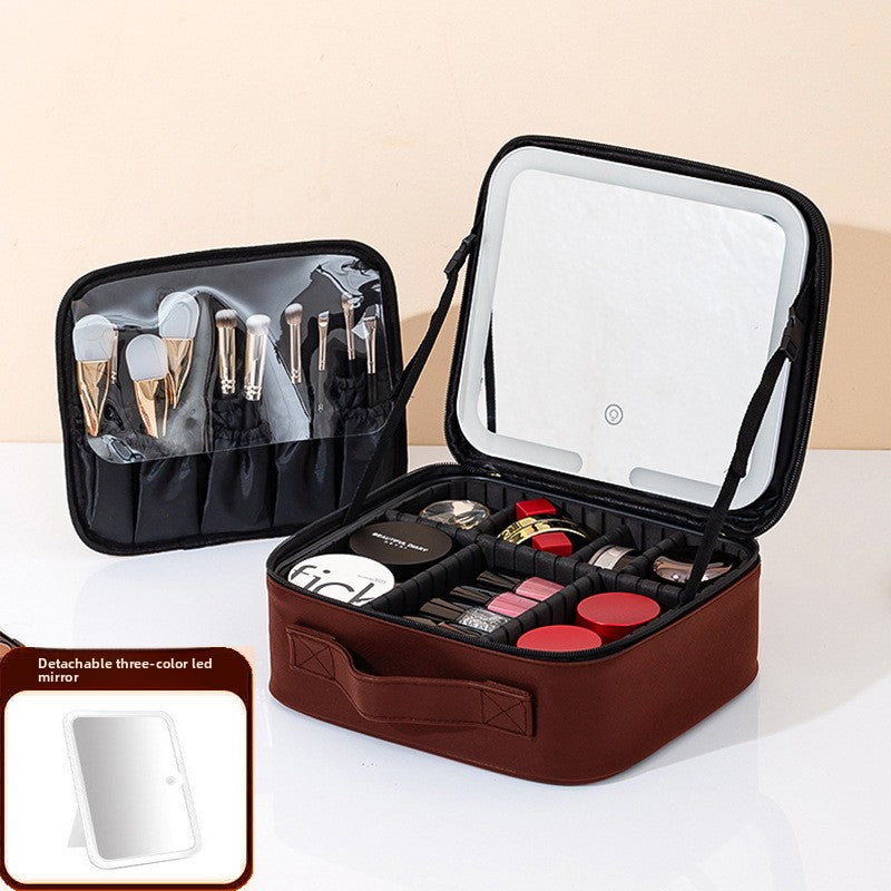 LED Lighted Makeup Cosmetic Bag with Mirror