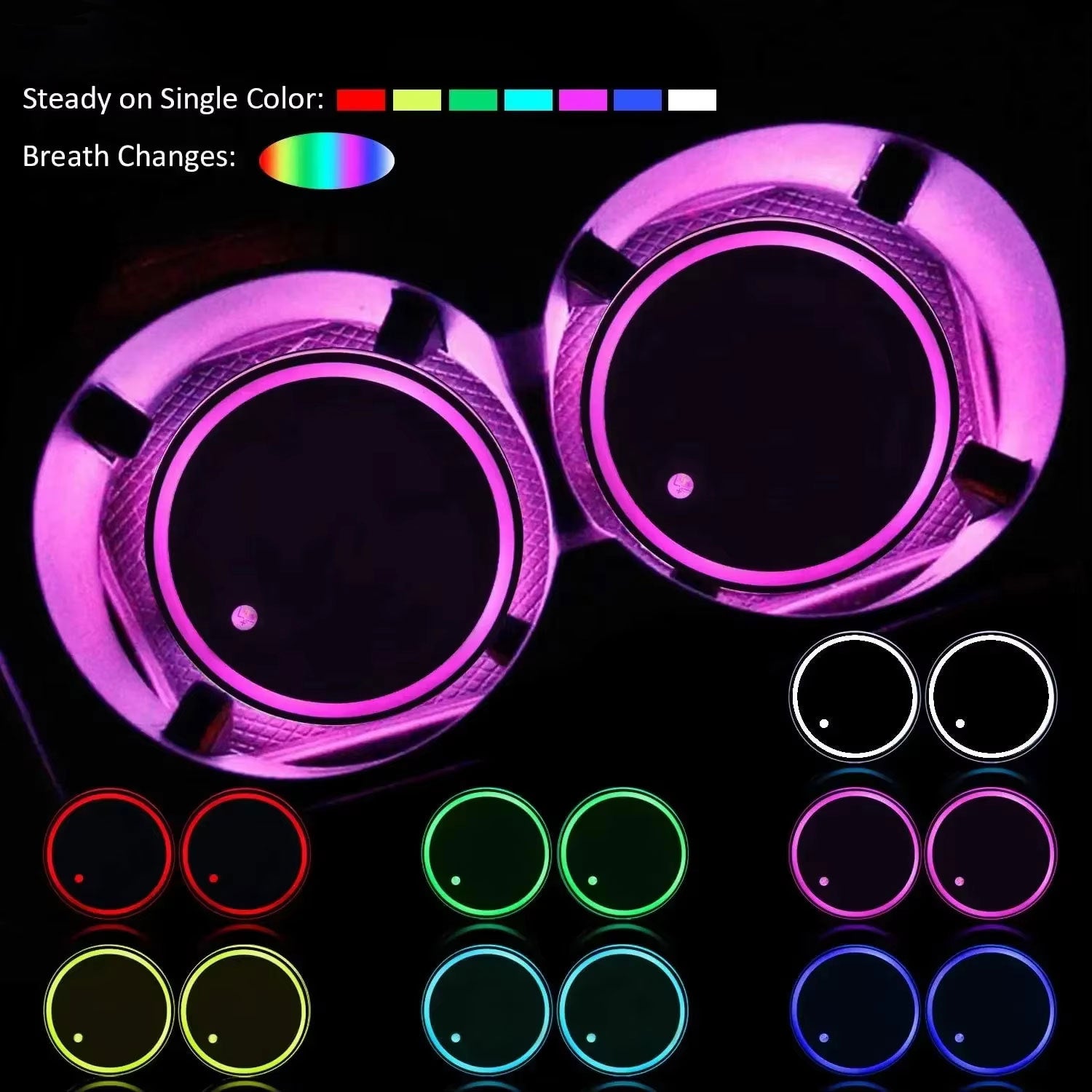 LED Luminous Cup Mat Car Decor