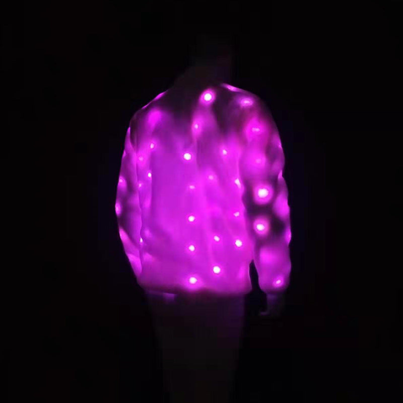 LED Luminous Reflective Faux Fur Jacket