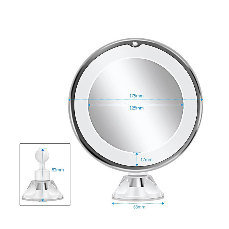 LED makeup mirror with fill light 10X magnification three-color upgrade USB plug-in touch switch