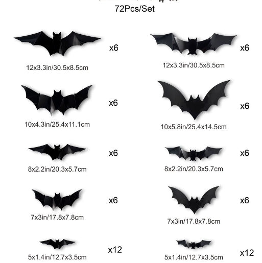 LED night light bat festival party flashing wall stickers