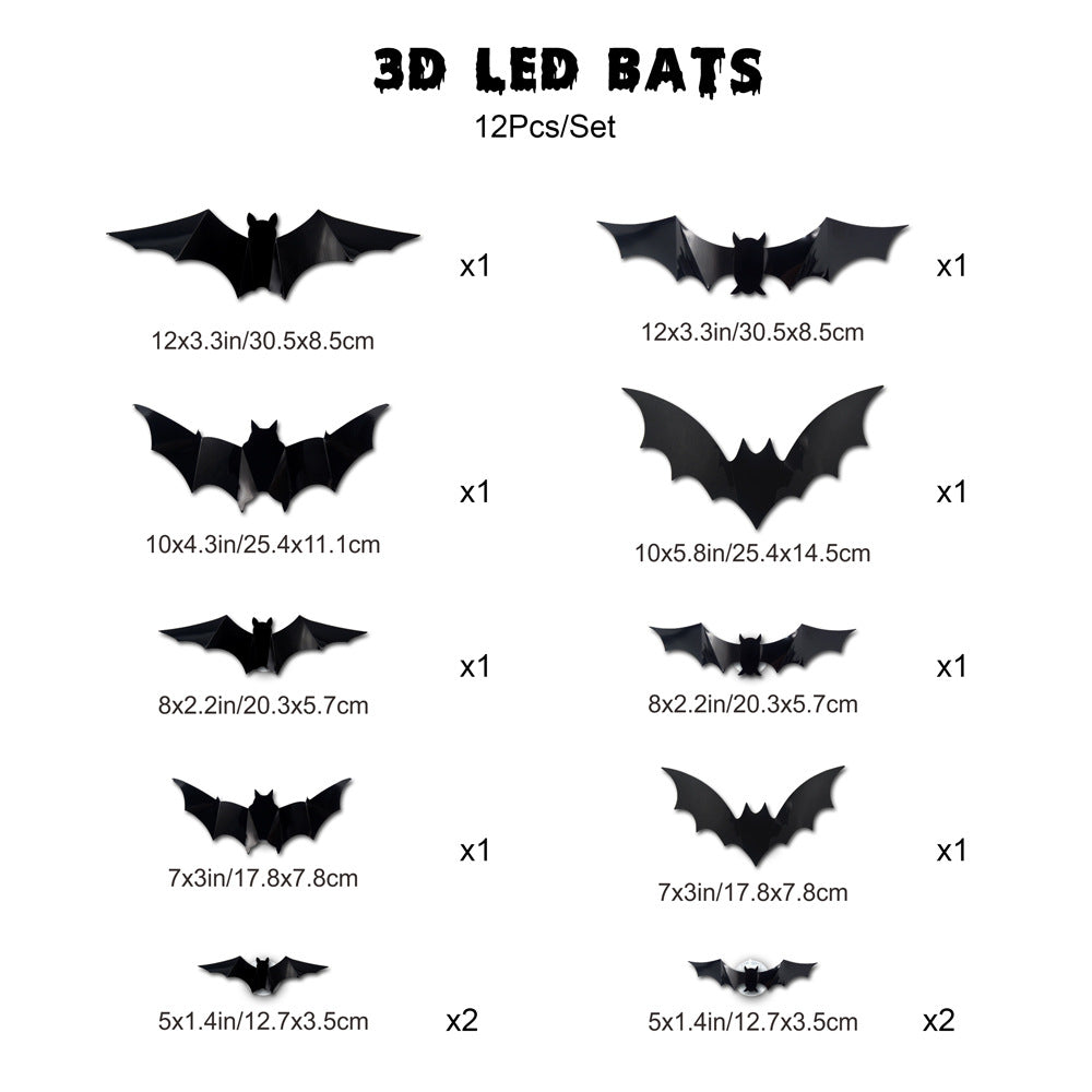 LED night light bat festival party flashing wall stickers