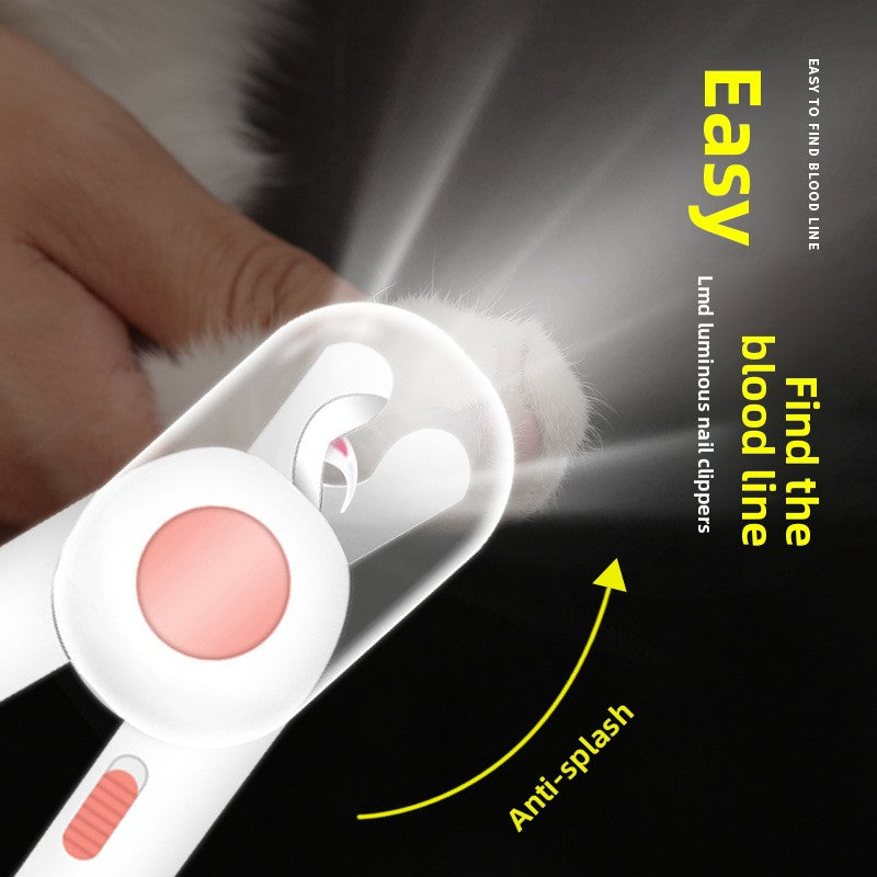 LED Pet Nail Clippers with Light Stainless Steel Trimmer for Dogs and Cats