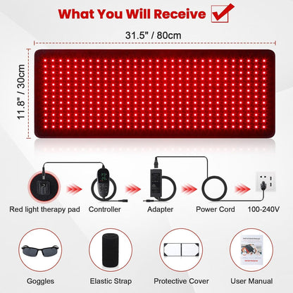 LED Red Light Therapy Belt for Body Slimming and Pain Relief
